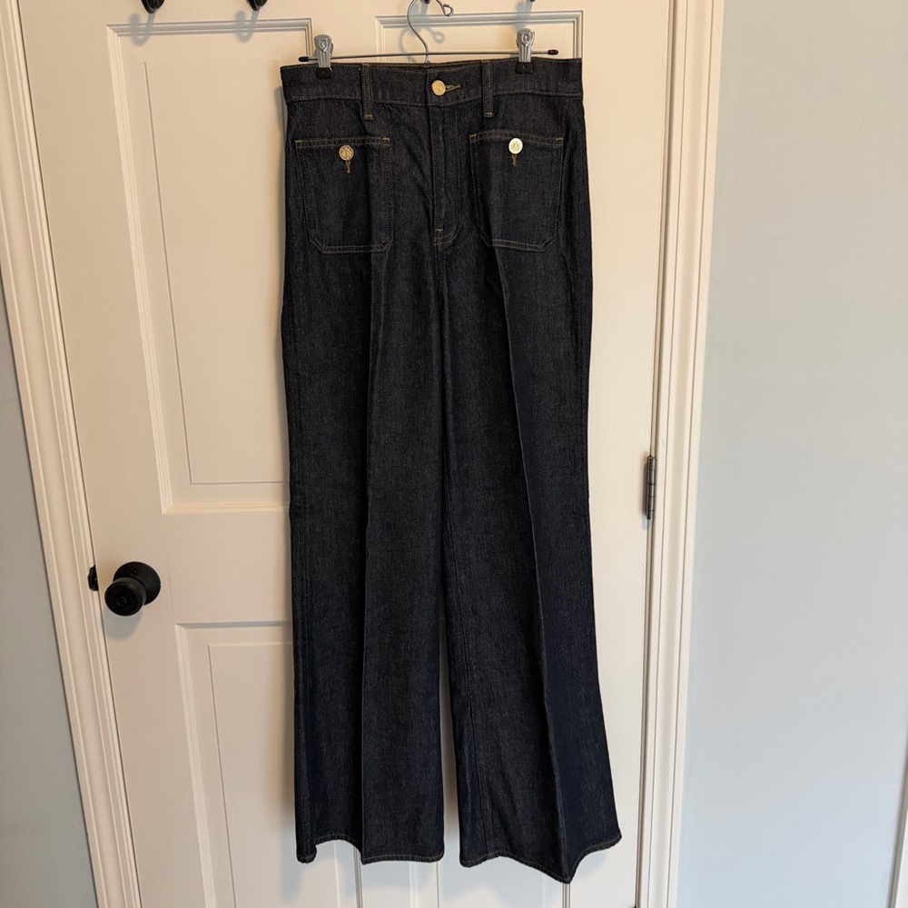 J.Crew Sailor Denim Trousers in Rinse Wash sz 27 - Picture 2 of 10